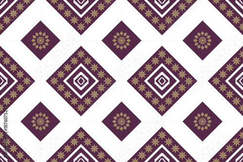 Ethnic Figure aztec embroidery style.Geometric ikat oriental traditional art pattern.Design for ethnic background,wallpaper,fashion,clothing,wrapping,fabric,element,sarong,graphic,vector illustration.