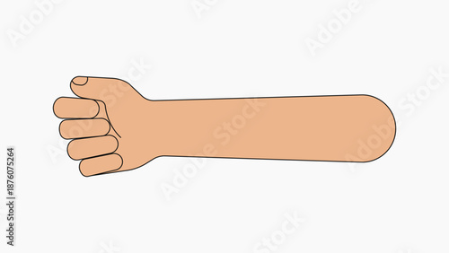 Fist arm, gesture flat collage element vector