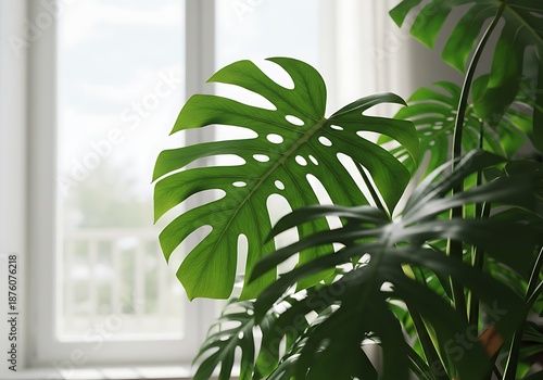 Wallpaper Mural Sunlit Monstera: Houseplant Still Life Torontodigital.ca