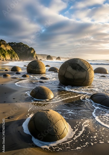 Wallpaper Mural Coastal Giants: Sunrise on a Boulder Beach Torontodigital.ca