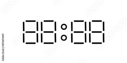 Digital clock icon isolated on white background.