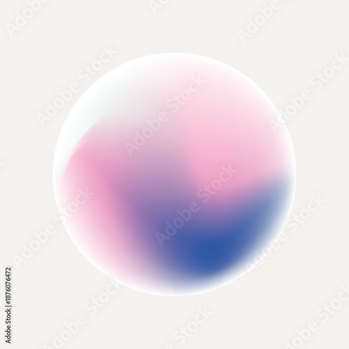 Gradient pink blue abstract round shape element vector