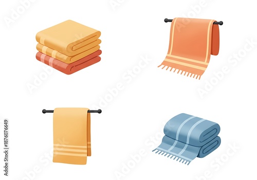 Wallpaper Mural Soft Texture: 3D Rendered Towel Collection Torontodigital.ca