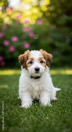 Wallpaper Mural Puppy's Gaze: Soft Fur, Sun-Drenched Lawn Torontodigital.ca
