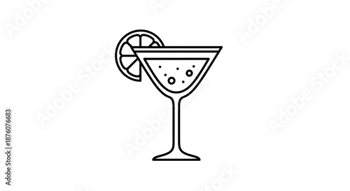 Wallpaper Mural Elegant Line Drawing: Refreshing Cocktail Torontodigital.ca