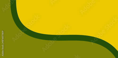 Modern S Curve Abstract Background. Professional illustration vector background showcasing a deep S-shaped green curve dividing olive green and bright yellow areas for dynamic layouts. 