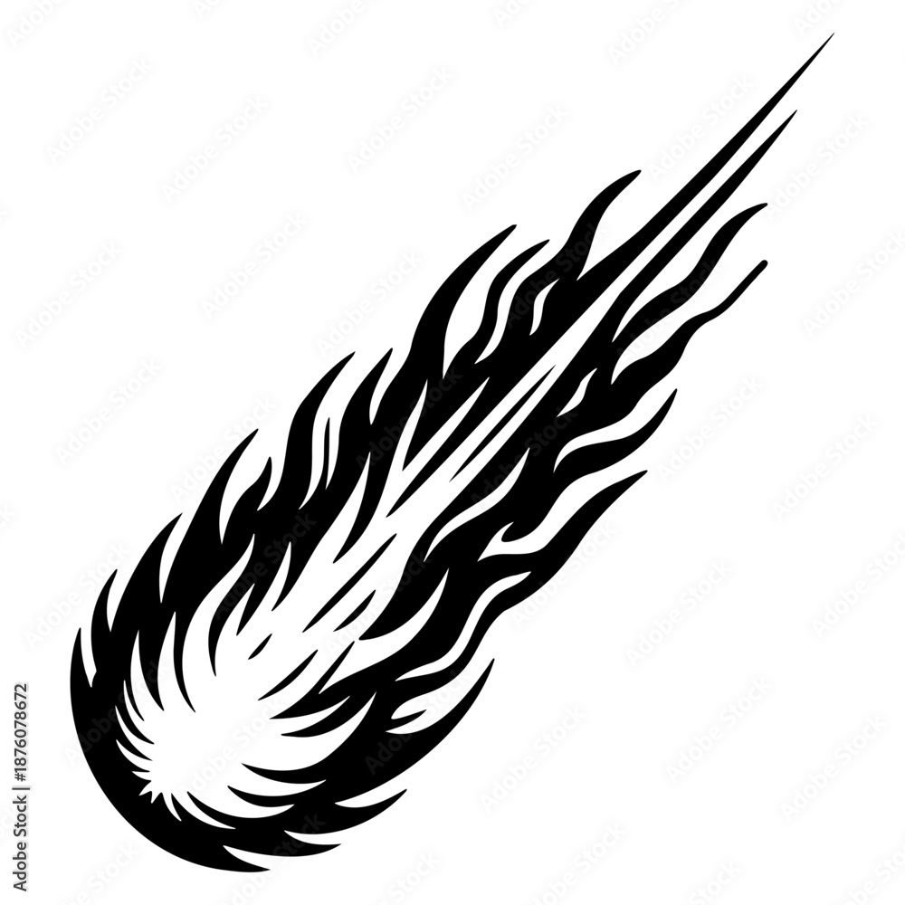 Obraz premium Falling Meteor Illustration.