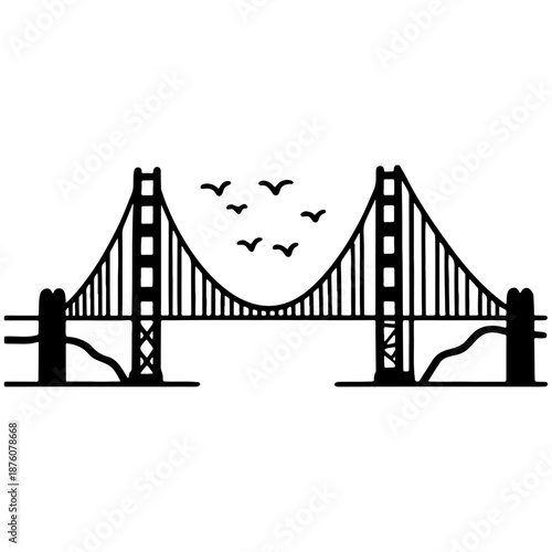 Golden Gate Bridge Illustration.