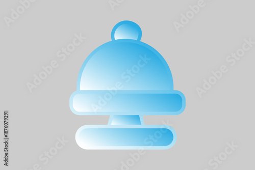 The illustration uses a soft blue gradient scheme, transitioning from a bright, saturated cyan to a pale, almost white shade. It is set against a neutral solid gray background.