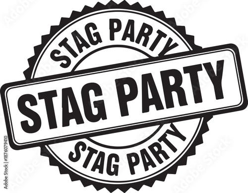 Stag party with gear stamp bachelor party