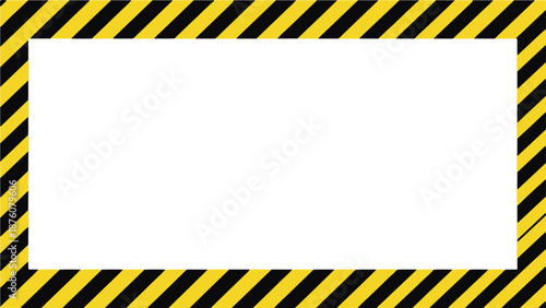 Yellow and black striped border around white rectangle