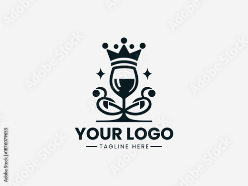 king of wine vector logo illustration