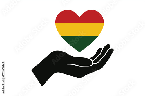 heart shaped like a flag in a hand