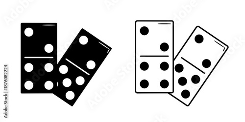 Dominoes set icon isolated on white background.
