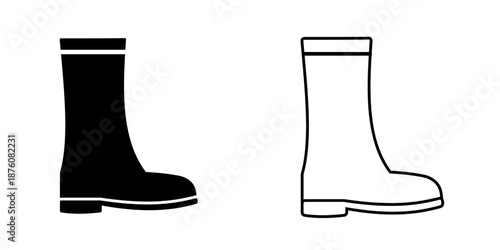 Rain boots set icon isolated on white background.