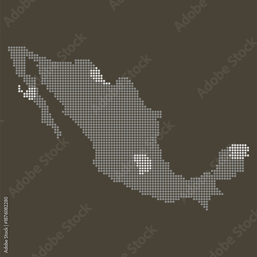 Mexico Industrial Logistics Map with Dotted Grid for Supply Chain and Distribution. Map of Mexico dotted map.