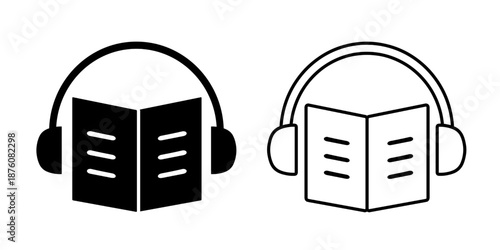 Audiobook set icon isolated on white background.