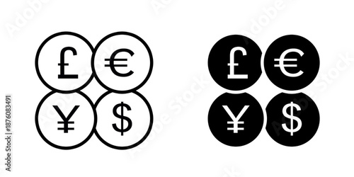 Currency exchange set icon isolated on white background.