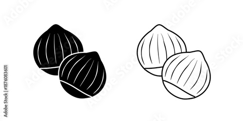 Chestnut set icon isolated on white background.
