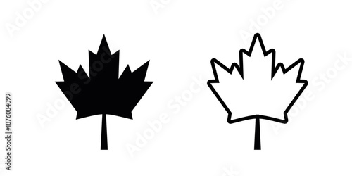 Maple leaf set icon isolated on white background.