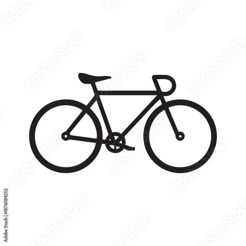 black bicycle isolated on white background