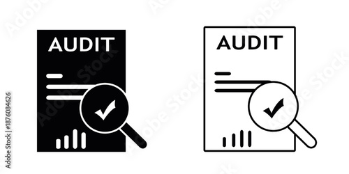 Audit set icon isolated on white background. Vector illustration.