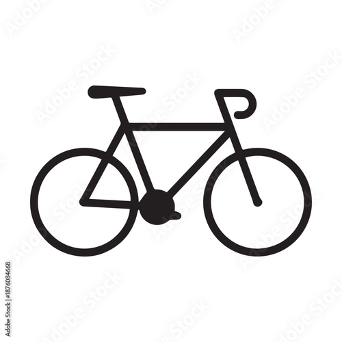 black bicycle isolated on white background
