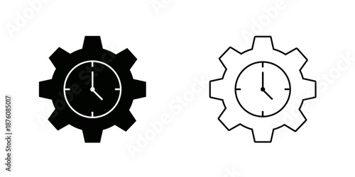 Time management set icon isolated on white background.