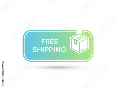 Engaging gradient button highlighting the benefit of free shipping for online orders