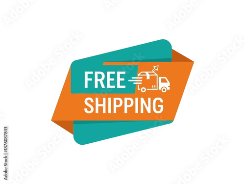 Modern design element highlighting complimentary delivery service for e-commerce and retail businesses nationwide