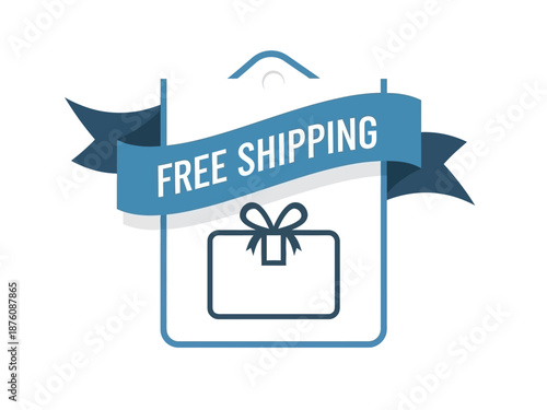 Promotional graphic symbolizing free delivery service, ideal for e-commerce and retail offers, enhancing customer experience with convenient package transit