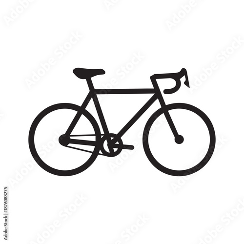 black bicycle isolated on white background