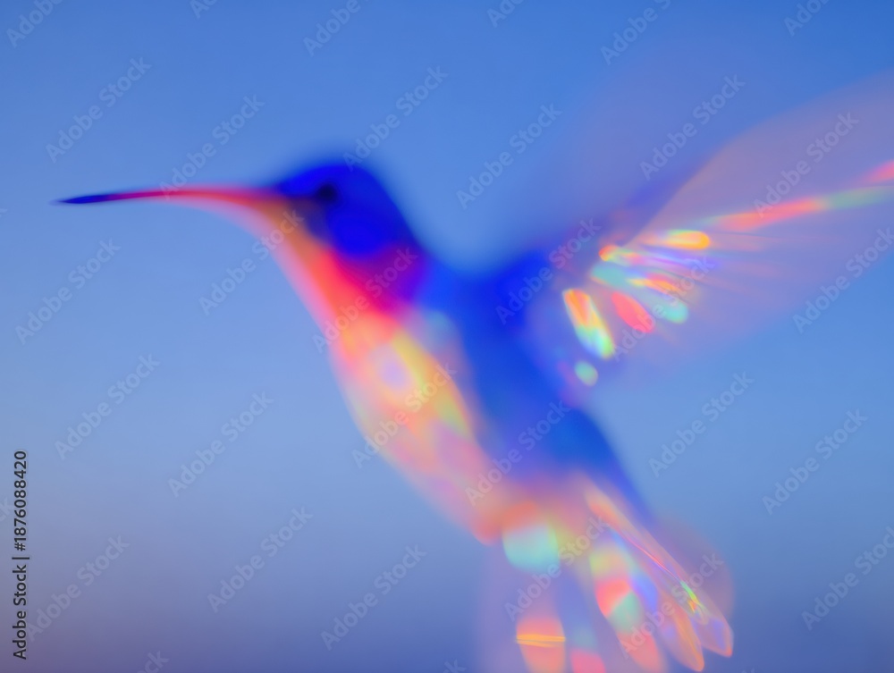 Naklejka premium Premium Modern Hummingbird Art Vibrant Wildlife Motion for Education, Marketing, and Inspiring Digital Content