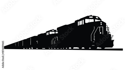 Silhouette of a train on a white background