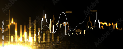 Financial technology background image, market data analysis, stock trading