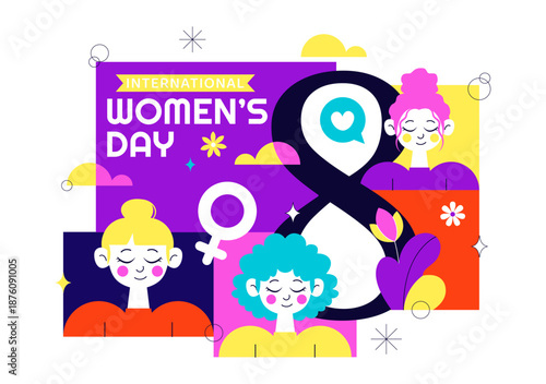 International Women's Day Vector Illustration on March 8 Celebrating Achievements Freedom Women Through Flat Cartoon Background Design