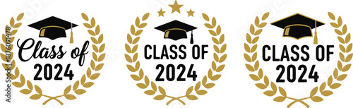 Graduation of 2024 gold laurel wreath graduation cap