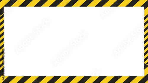 Yellow and black striped border around white rectangle