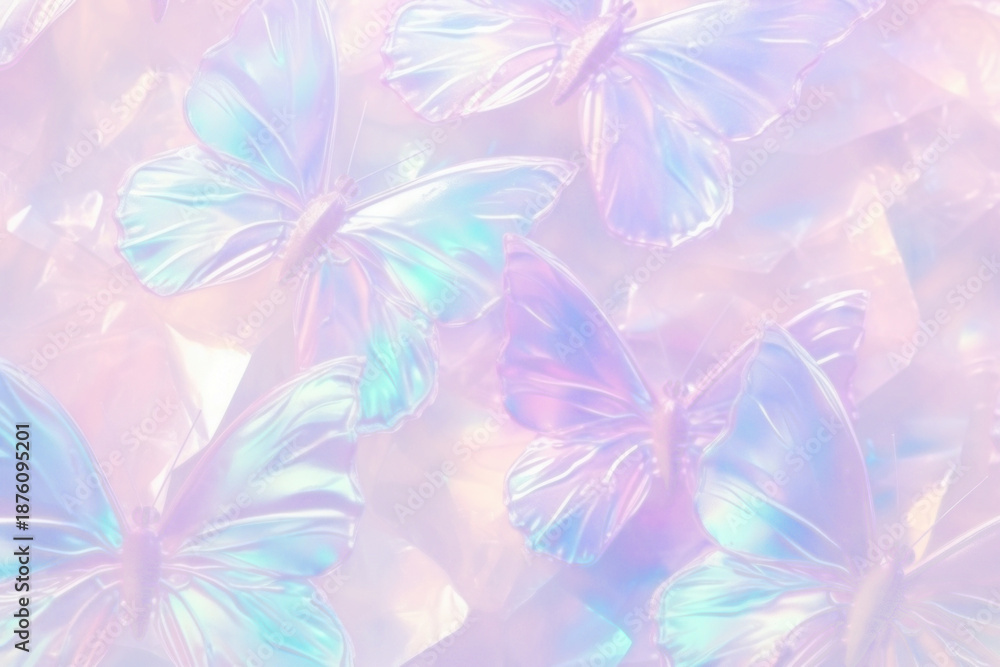 Fototapeta premium Ethereal pastel butterfly png overlay effect, transparent background