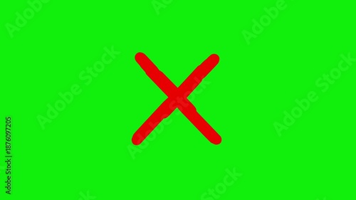 Wallpaper Mural Animation on wrong cross green screen background. Red cross symbol. Wrong sign red cross icon simple animation. 4k video Torontodigital.ca