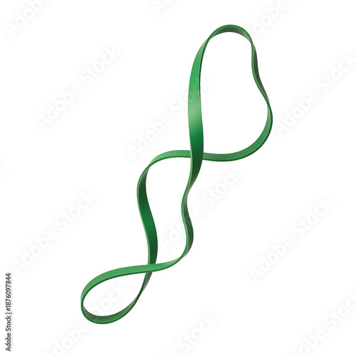 Wallpaper Mural A single green elastic resistance band for fitness and exercise. Torontodigital.ca