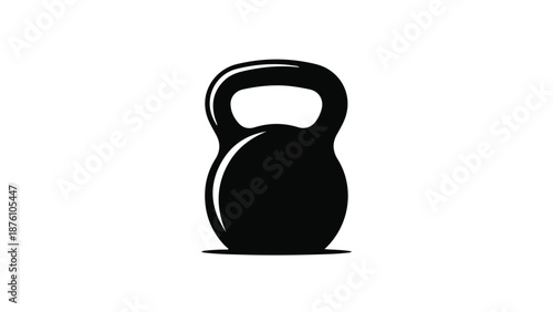Black kettlebell on white background