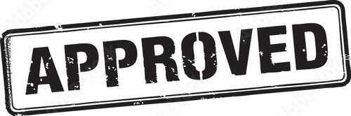 Official document receiving official approval stamp on a white background indicating acceptance and validation