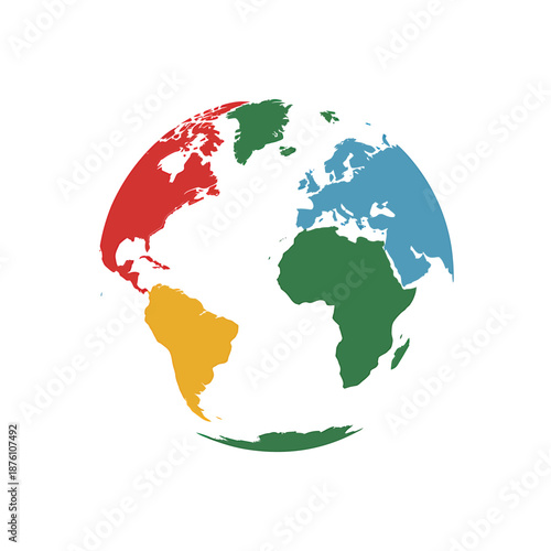 a colorful illustration of the earth with different continents