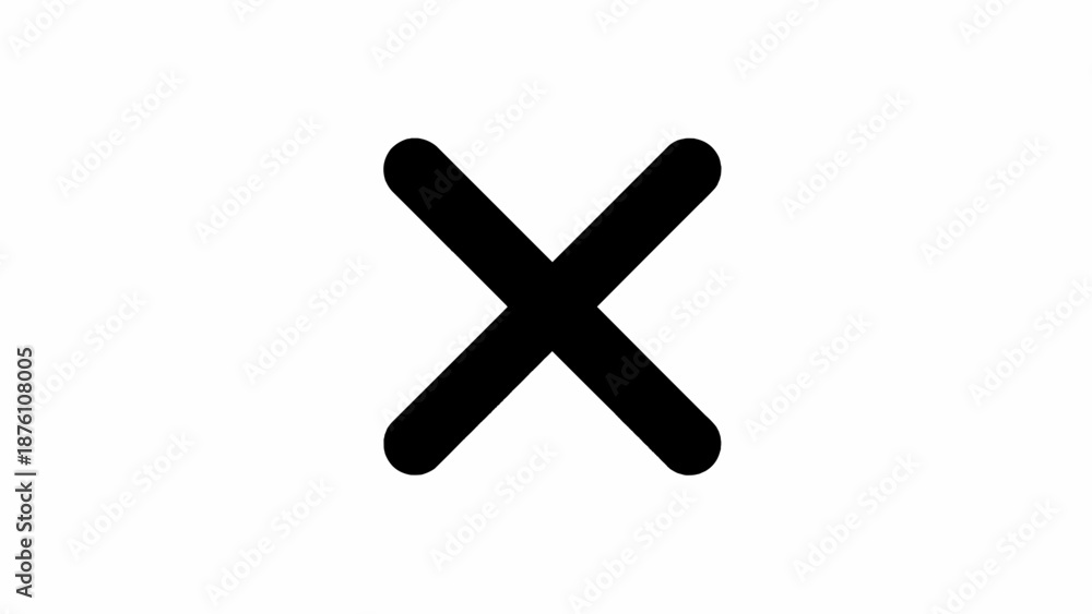 Fototapeta premium X Mark Cross Icon Vector Illustration 1