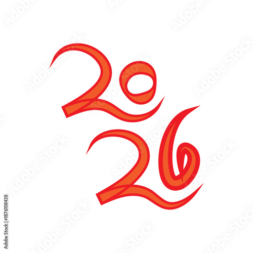 2026 letter typography design . 