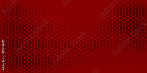 Abstract red steel mesh background with red glowing lines with free space for design. Modern technology innovation concept background.