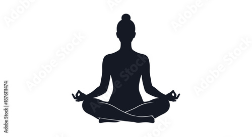 a person sitting in lotus position meditating in black silhouette
