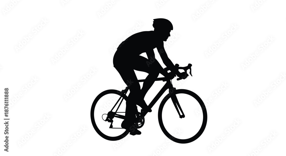 Obraz premium a black silhouette of a person riding a bicycle