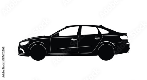 a black silhouette of a four door sedan car